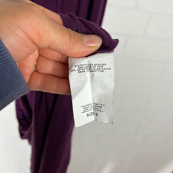 Motherhood Maternity Maxi Dress Size S Purple Beaded stretchy - Picture 13 of 14